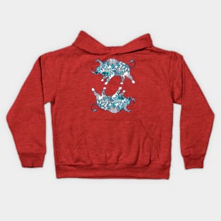 Paisley Oxen (Coral and Teal Palette) Kids Hoodie